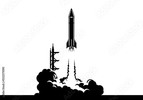 Vector of a rocket taking off