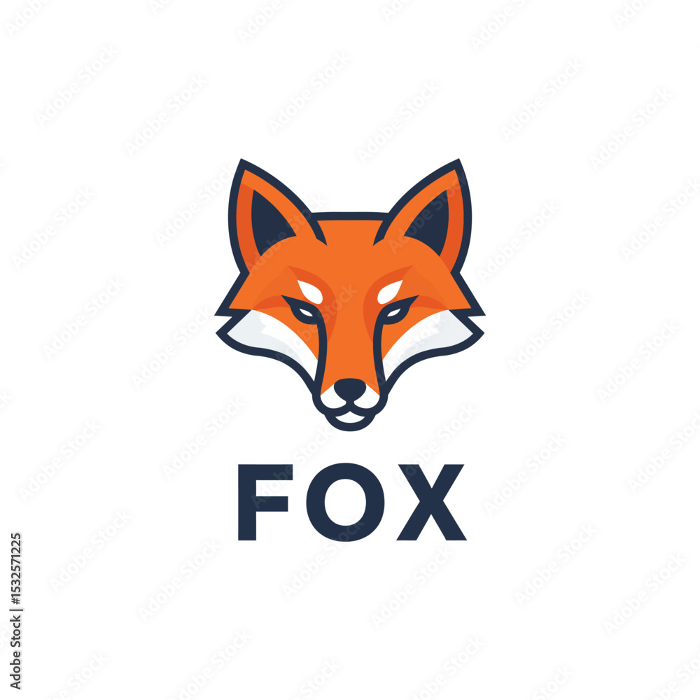 Obraz premium Orange fox head logo vector