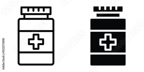 Medicine bottle icon vector for apps and websites.