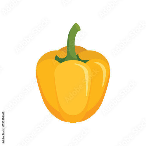 Yellow pepper bell icon in flat style. Fresh paprika vector illustration on isolated background. Healthy food sign business concept.