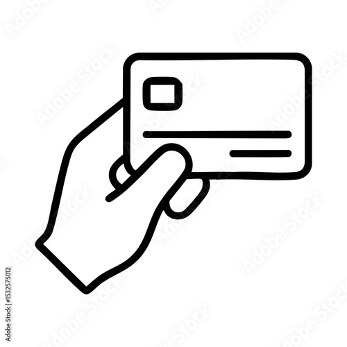 Hand holding credit card icon for online payment and checkout