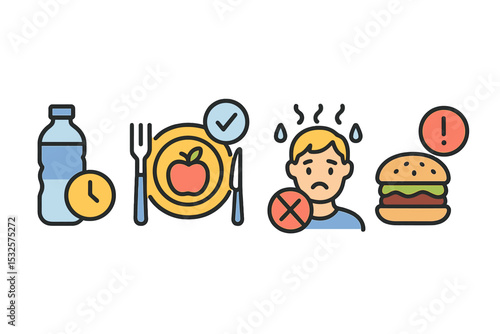 Healthy eating choices: male avoiding fast food for balanced diet