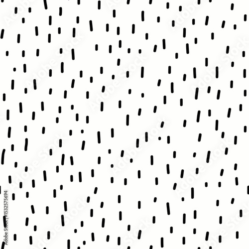 Hand drawn small black dash seamless pattern on white background minimal abstract geometric texture design vector illustration repeating background for modern decor textile wallpaper print