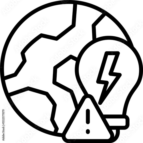 Energy Supply Shortage line icon