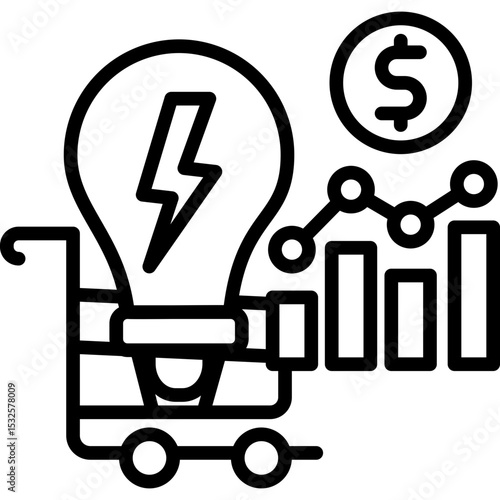 Energy Demand  line icon