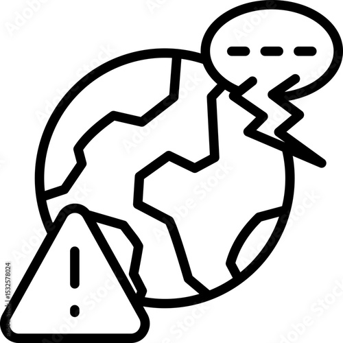 Energy Crisis Protest line icon