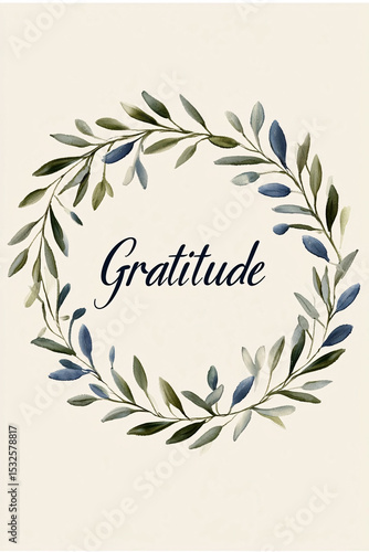 Elegant watercolor design with the word 