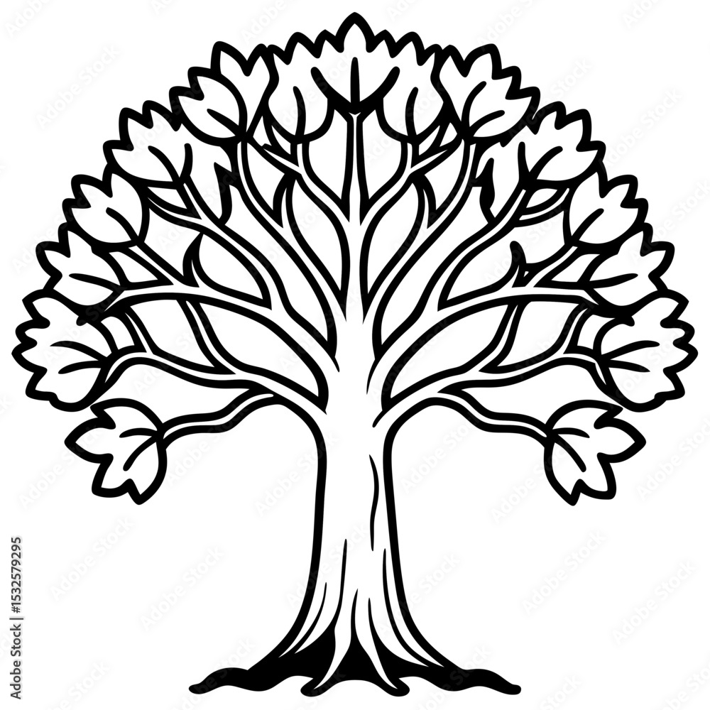 Obraz premium Spiritual Banyan Icon in Vector Form