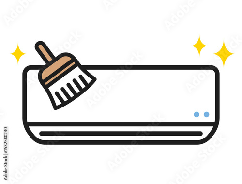 エアコンの掃除のアイコンイラスト