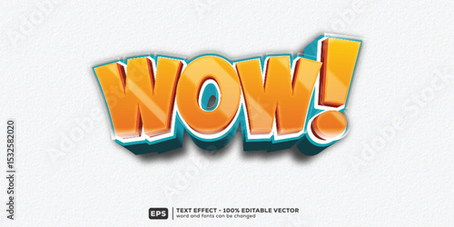 Wow! Editable Text Effect _ 3D Cartoon Premium Font Template