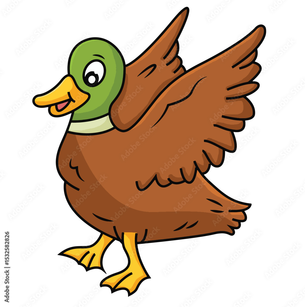 Cute cartoon hand drawn vector duck clipart. Cute cartoon hand drawn vector duck clipart.