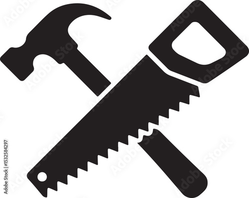 Carpentry Tools Silhouette for Labor Theme
