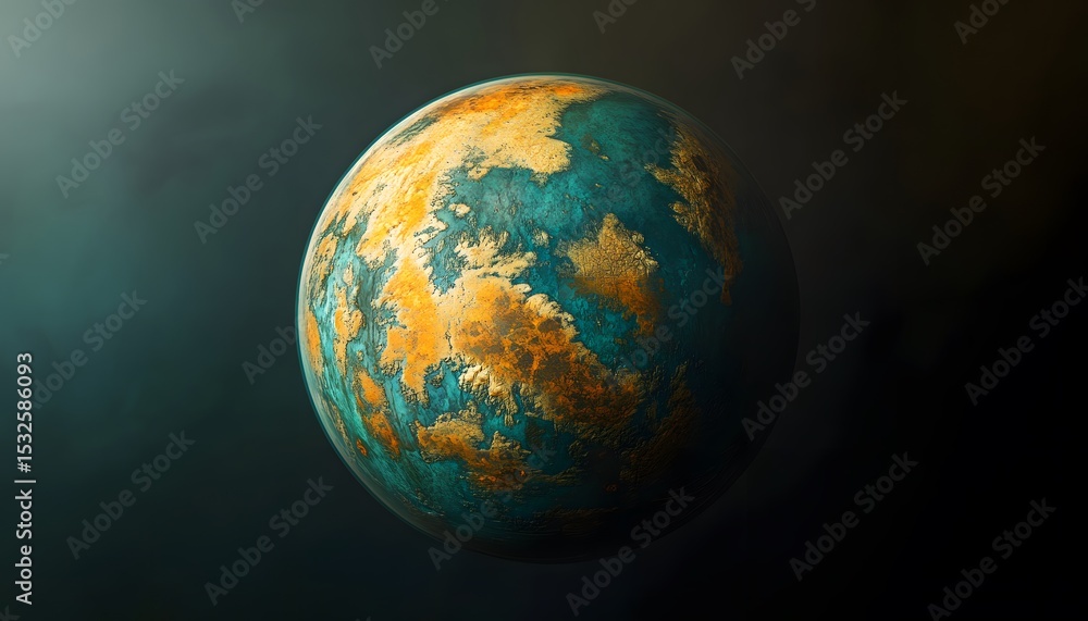 Fototapeta premium A colorful, alien planet with intricate surface textures.