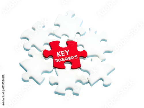Wallpaper Mural Key Takeaways Concept: A collection of puzzle pieces comes together to spotlight key ideas. The center piece, brightly colored and strategically placed.PNG file  Torontodigital.ca