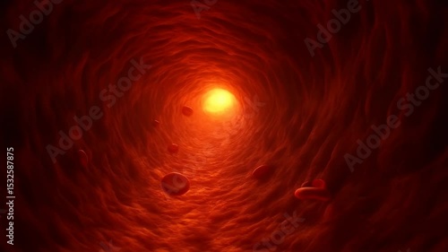 Blood cells inside of the vessels 