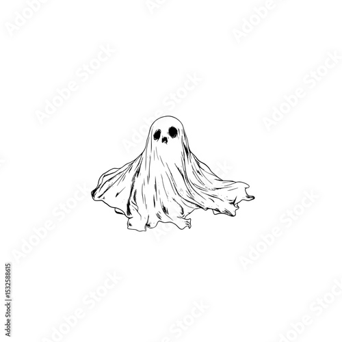 Midnight ghost icon vector symbolizing eerie spirit