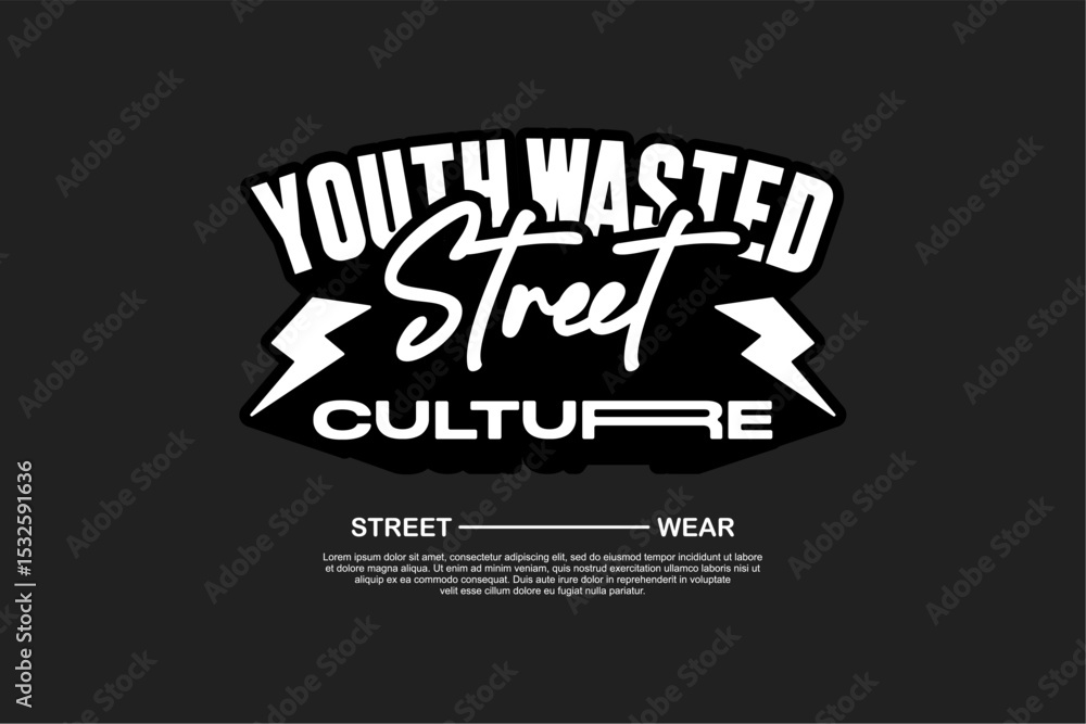 Naklejka premium Vector streetwear design ideas concept vector graphic tee design suitable for printing
