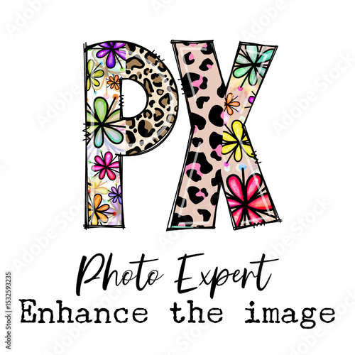 Photo Expert Enhances Your Image with Colorful Floral and Leopard Print Design