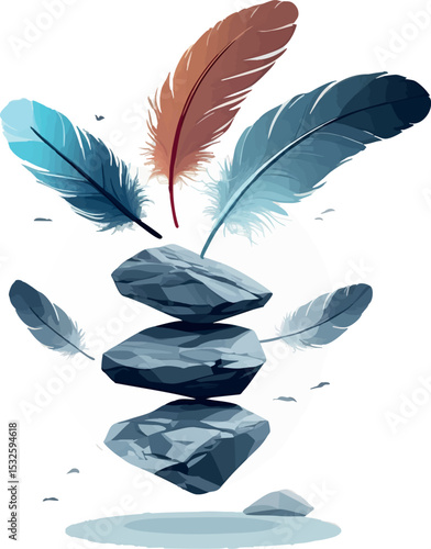 Concept of balance. Symbolic vector of strength and fragility in harmony.