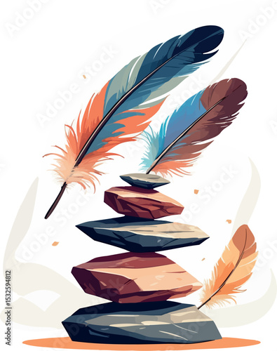 Concept of balance. Symbolic vector of strength and fragility in harmony.