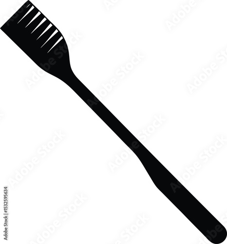 Toothbrush – black silhouette on white background