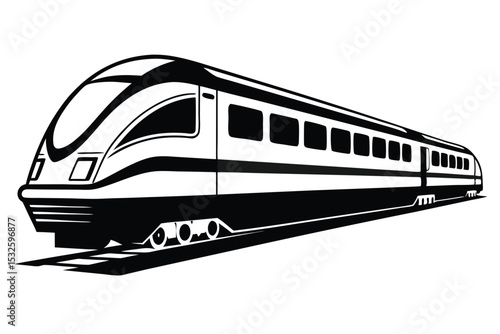 Vector Illustration of a Modern HighSpeed Train with Sleek Design and Dynamic Lines