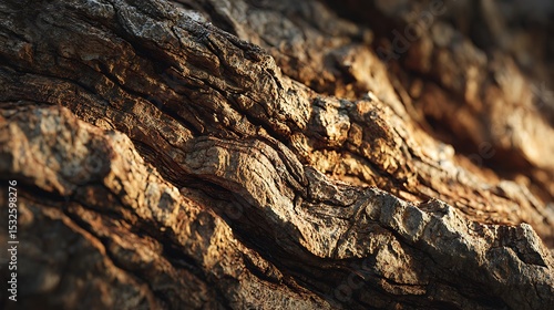 Close-up of Bark Texture on Tree Trunk in Natural Light for Nature and Landscape Photography