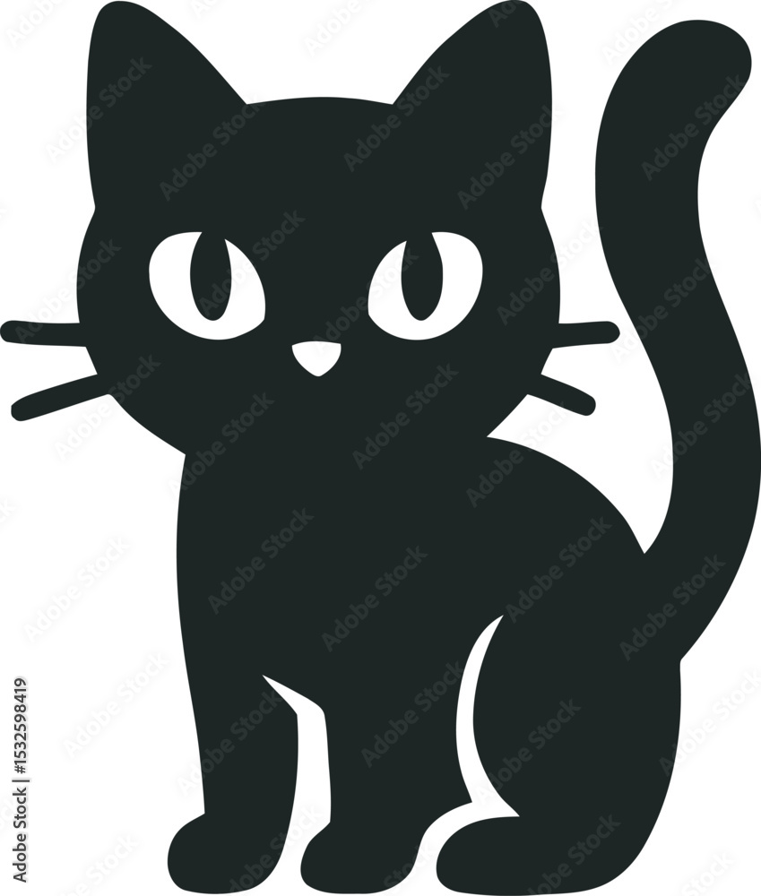 Obraz premium Black cat silhouette. 