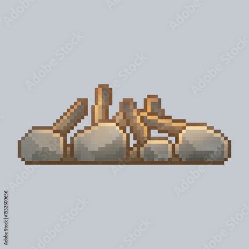 bonfire stone in pixel art style