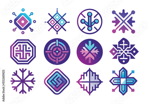 Geometric Design Elements Abstract Vector Icons and Symbols for Branding