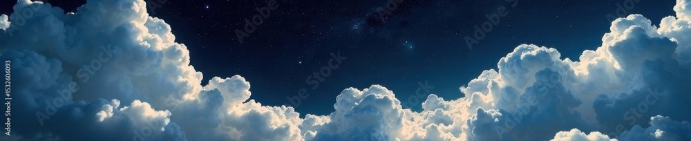 Wispy white clouds drift against a deep black void , background, night, abstract Wispy white clouds drift against a deep black void , background, night, abstract