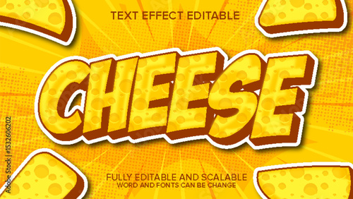 cheese text effect editable vector