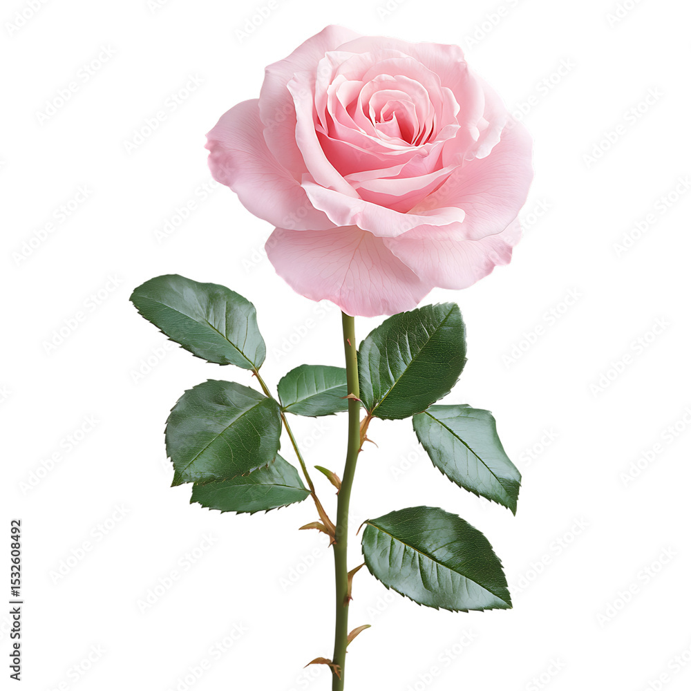 Fototapeta premium Pink rose isolated on transparent background