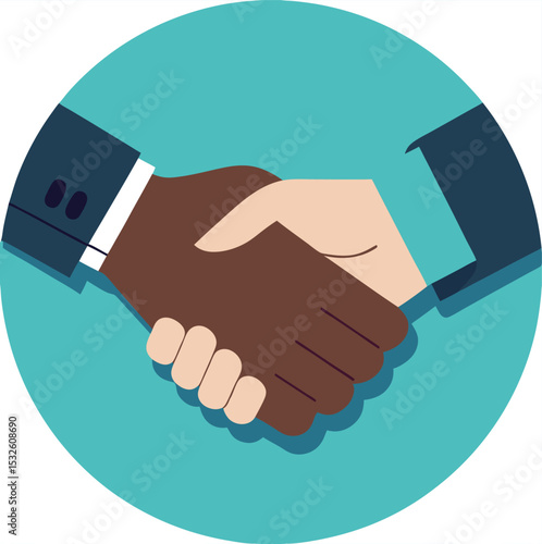 Diverse hands shaking business deal agreement