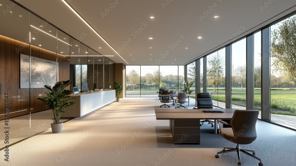 Modern Office Design with Natural Light and Green Views Modern Office Design with Natural Light and Green Views