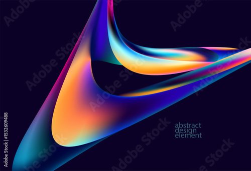 Abstract background of fluid iridescent shape. Colorful liquid vector wallpaper.