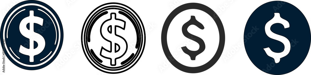 Dollar coin icon vector illustration Dollar coin icon vector illustration