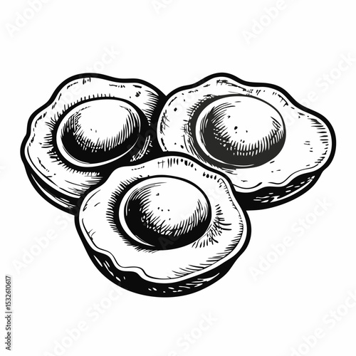 Delicious scrambled eggs illustration. Scrambled eggs drawing for cookbook, restaurant menu, or food blog. Simple scrambled eggs image perfect for breakfast recipe, cafe menu design,