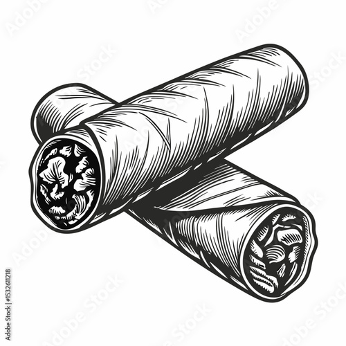 Delicious spring rolls with crispy vegetables and savory filling. Spring rolls are perfect for appetizer or light meal. Tasty spring rolls image for restaurant menu design.