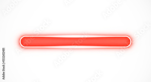 Red glowing element shaped like an elongated horizontal capsule with vivid light and a transparent outline.