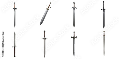 Wallpaper Mural assortment of viking swords displayed in various angles on a transparent background featuring intricate designs and details with unique hilts and blades Torontodigital.ca