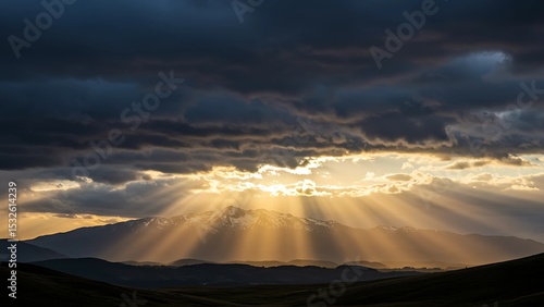 Dramatic Sun Rays Breaking Through Clouds