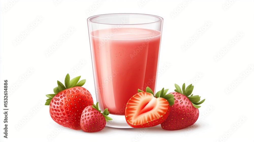 Refreshing strawberry juice served in a clear glass, surrounded by ripe strawberries, represents the perfect blend of taste and nutrition for a healthy lifestyle. Refreshing strawberry juice served in a clear glass, surrounded by ripe strawberries, represents the perfect blend of taste and nutrition for a healthy lifestyle.