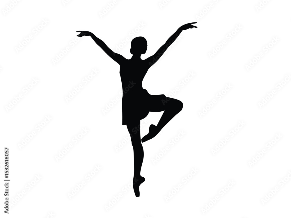 Obraz premium Silhouette ballerina dance isolated with white background 