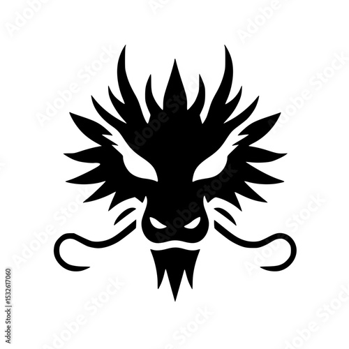 Minimalistic Dragon Head Silhouette for Chinese New Year – SVG Vector