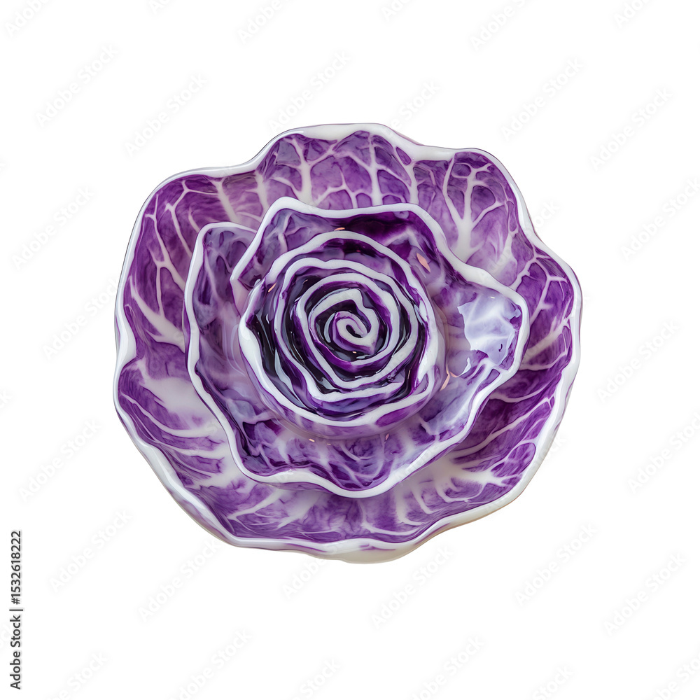 Obraz premium Purple Cabbage Rose Artistic Glass Sculpture Detail