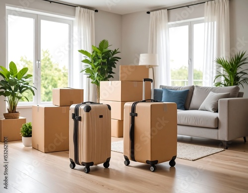 Moving day in a light-filled room