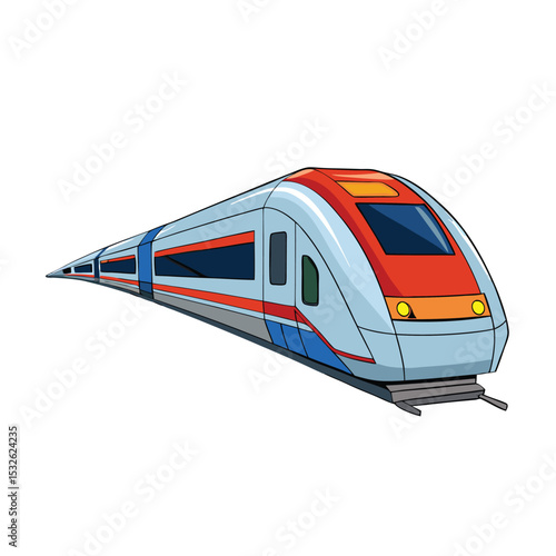 Modern high speed train transportation vector illustration on white background for design