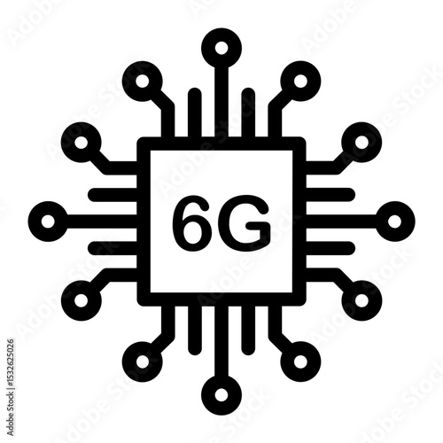 6G microchip indicating next-gen wireless and AI-driven connectivity systems.