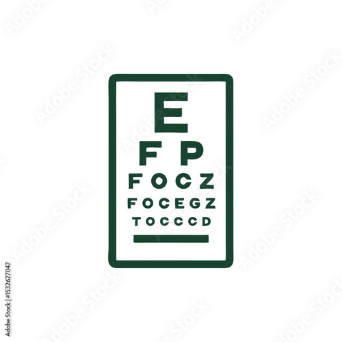 Eye chart with letters for vision testing in simple layout  
